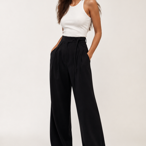 Monaco Wrap-Waist Wide-Leg Trousers Jovera Joyce