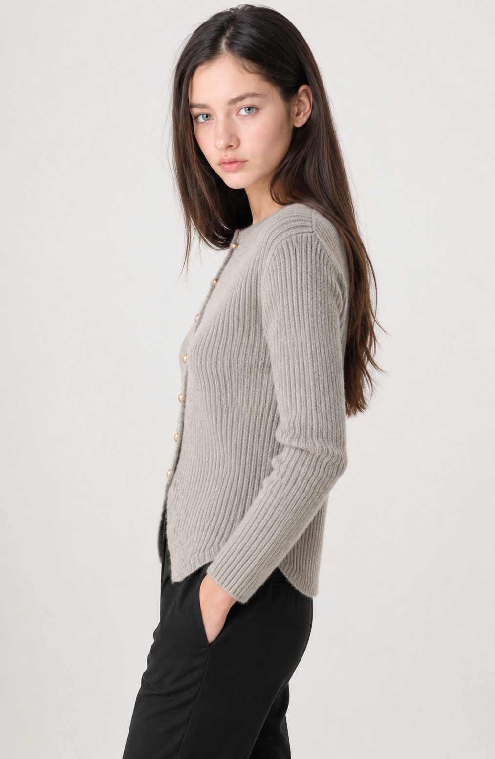 Monaco Ribbed Button Cardigan Jovera Joyce