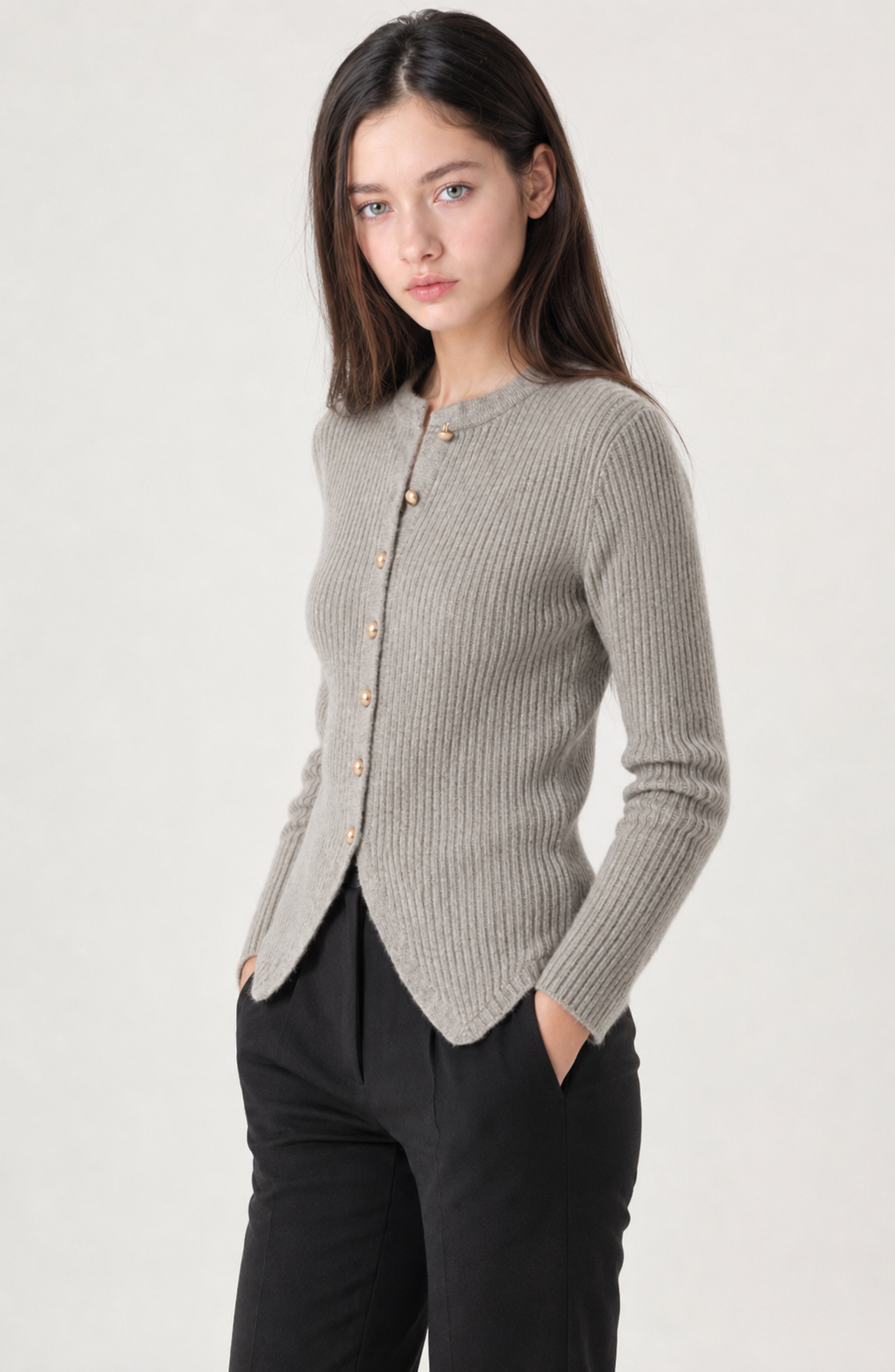 Monaco Ribbed Button Cardigan Jovera Joyce