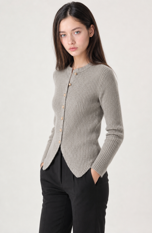 Monaco Ribbed Button Cardigan Jovera Joyce