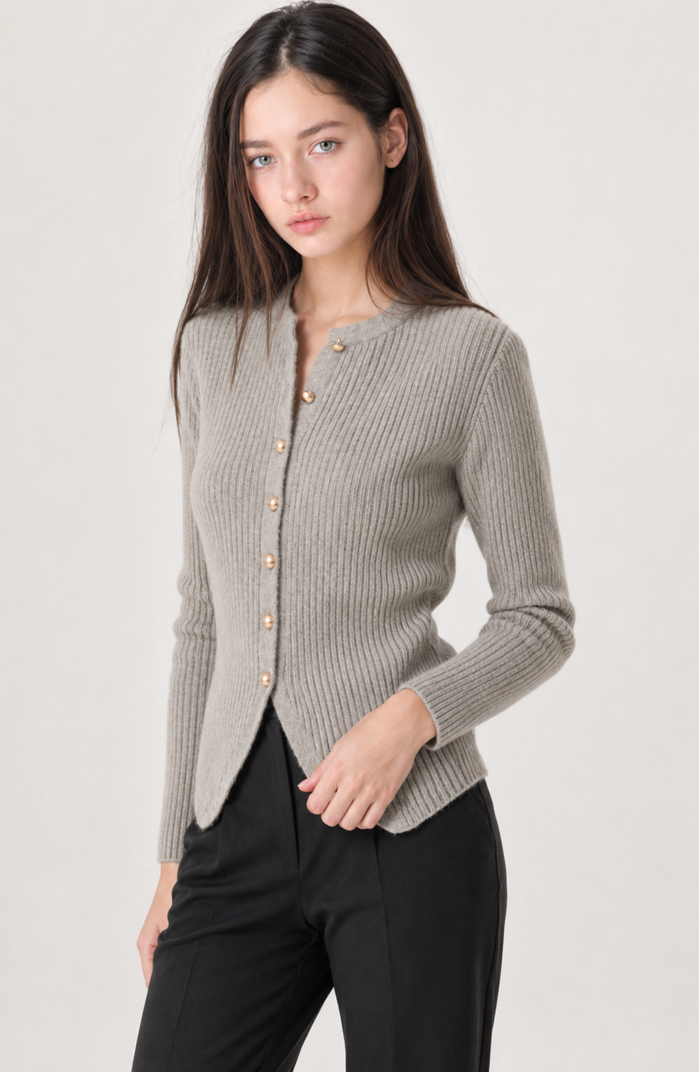 Monaco Ribbed Button Cardigan Jovera Joyce