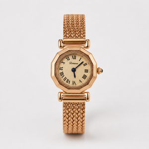 Vintage Gold-Tone Octagonal Women’s Watch with Roman Numeral Dial Jovera Joyce