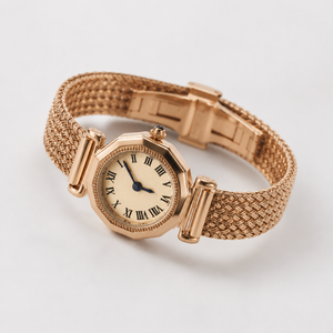 Vintage Gold-Tone Octagonal Women’s Watch with Roman Numeral Dial Jovera Joyce