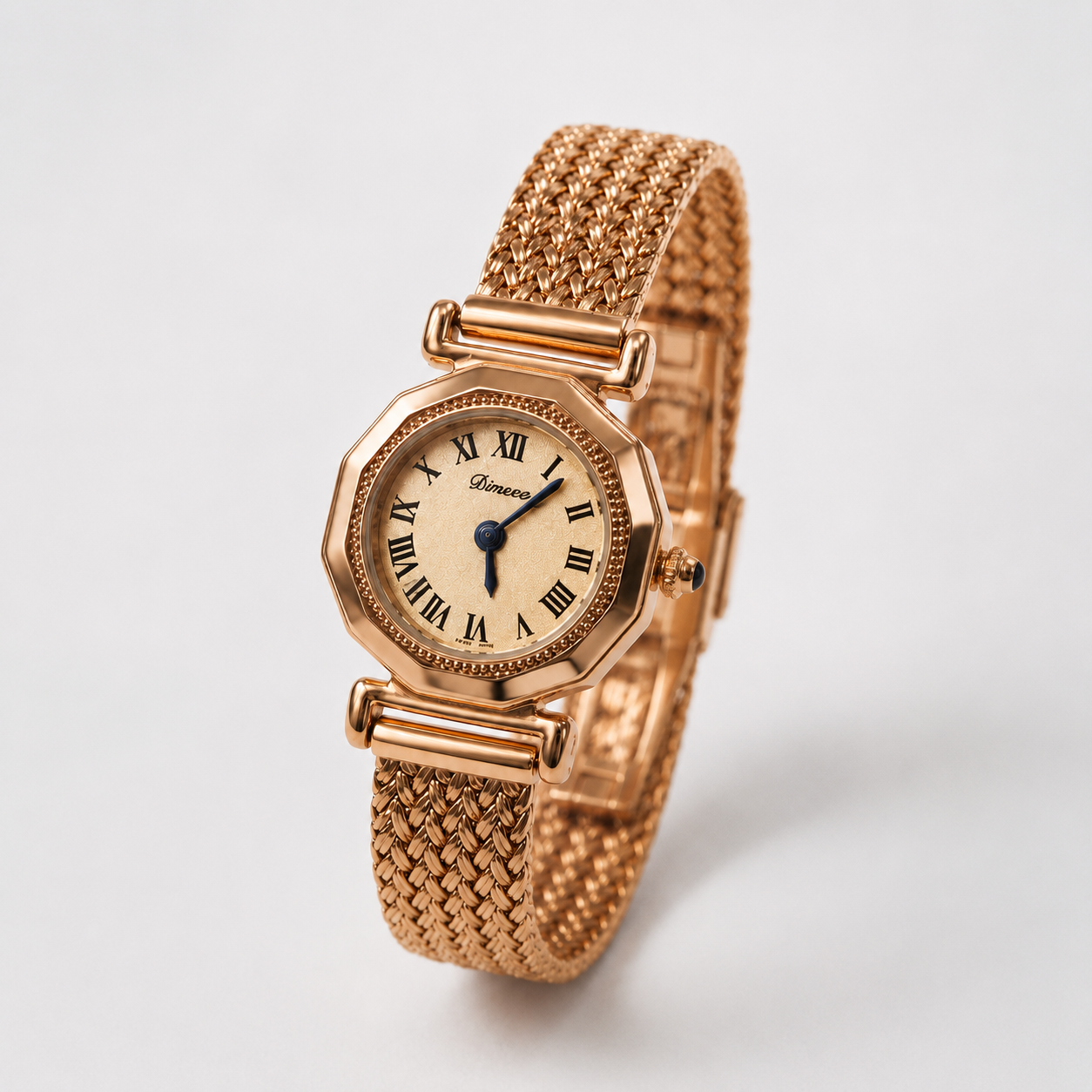 Vintage Gold-Tone Octagonal Women’s Watch with Roman Numeral Dial Jovera Joyce