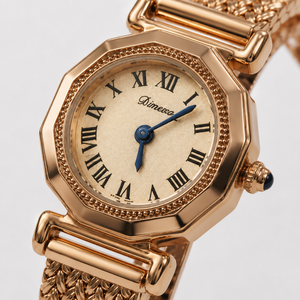Vintage Gold-Tone Octagonal Women’s Watch with Roman Numeral Dial Jovera Joyce