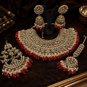 The Élodie Rouge Gold-Plated Bridal Parure Jovera Joyce