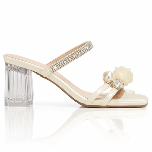 French Style Rough Heel Rhinestone Sandals, Fairy Style Versatile Set Toe Sandals Jovera Joyce