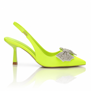 New Summer Women's European Style Bow & Rhinestone Pointed Toe Slim Heel Sandals, Plus Size High Heels Jovera Joyce