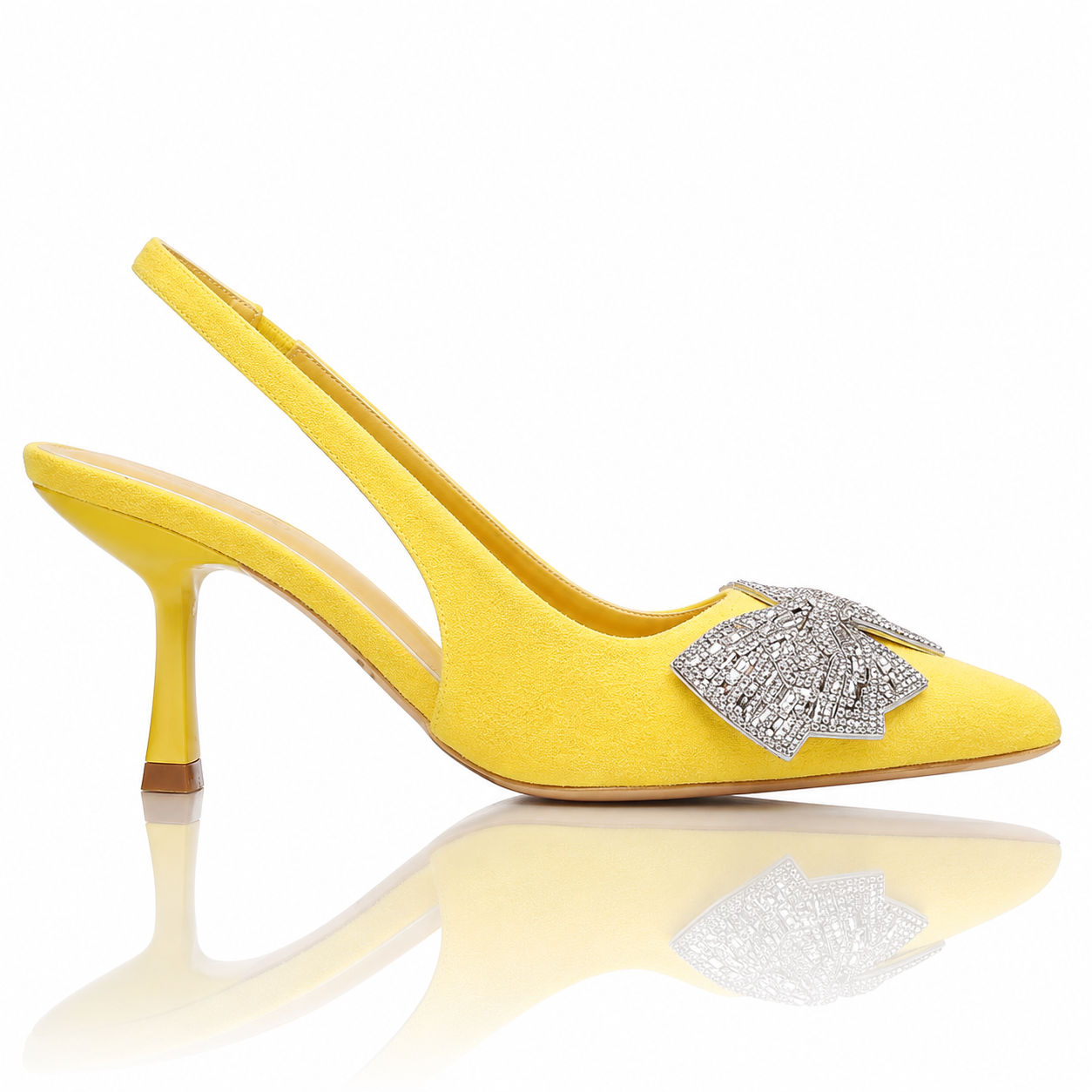 New Summer Women's European Style Bow & Rhinestone Pointed Toe Slim Heel Sandals, Plus Size High Heels Jovera Joyce