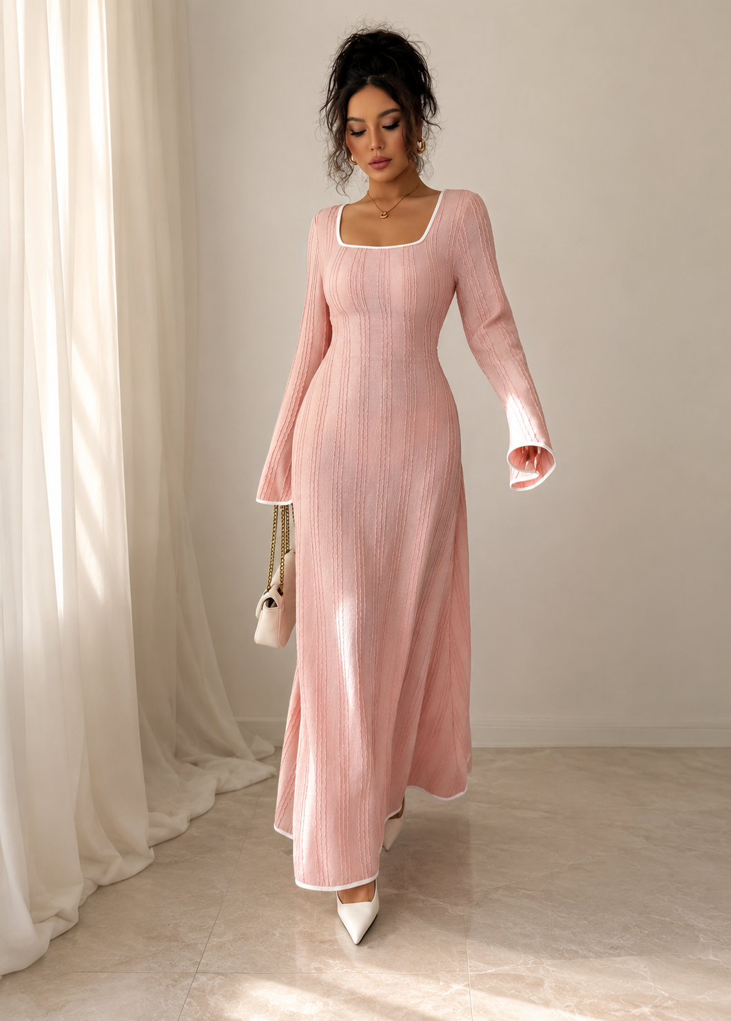Slim-fitting Simple Long Sleeve Dress Women's Clothing Jovera Joyce