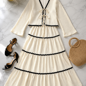Lace Layered Pleated Lantern Sleeve Bow Shirt And Skirt Suit Women Jovera Joyce