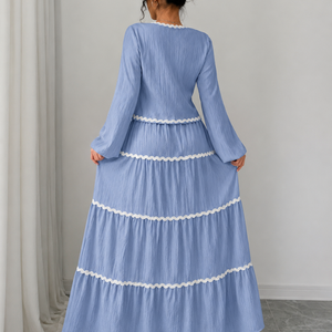 Lace Layered Pleated Lantern Sleeve Bow Shirt And Skirt Suit Women Jovera Joyce
