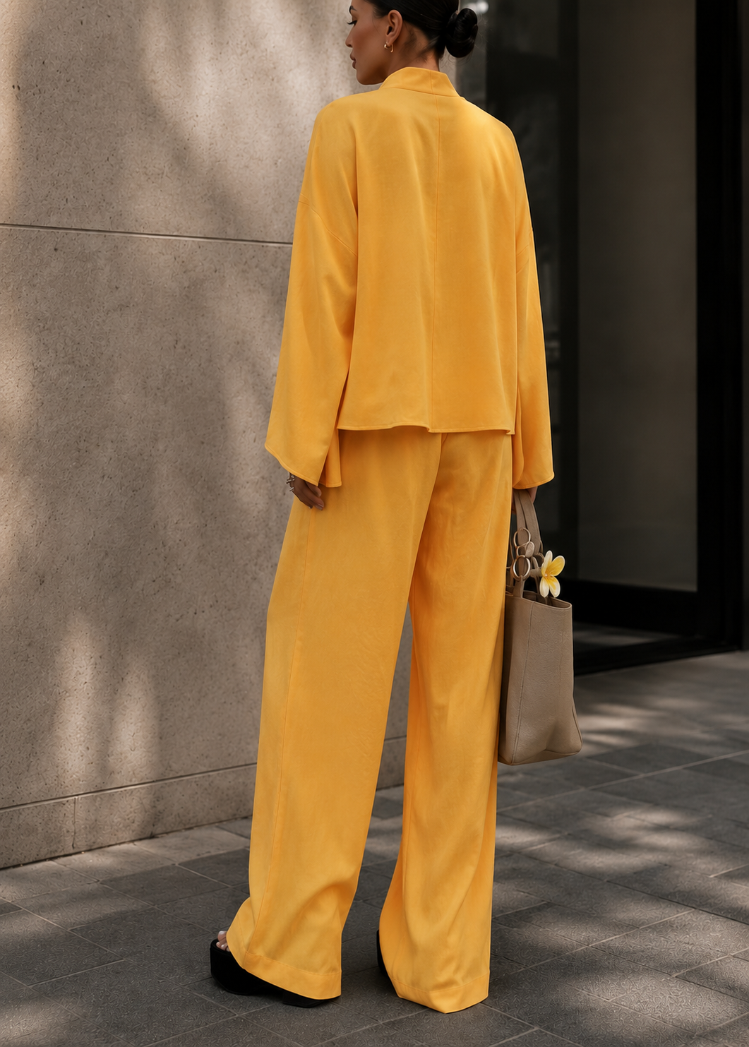 High-end Lace-up Shirt And Pants Casual Fashion Set Jovera Joyce