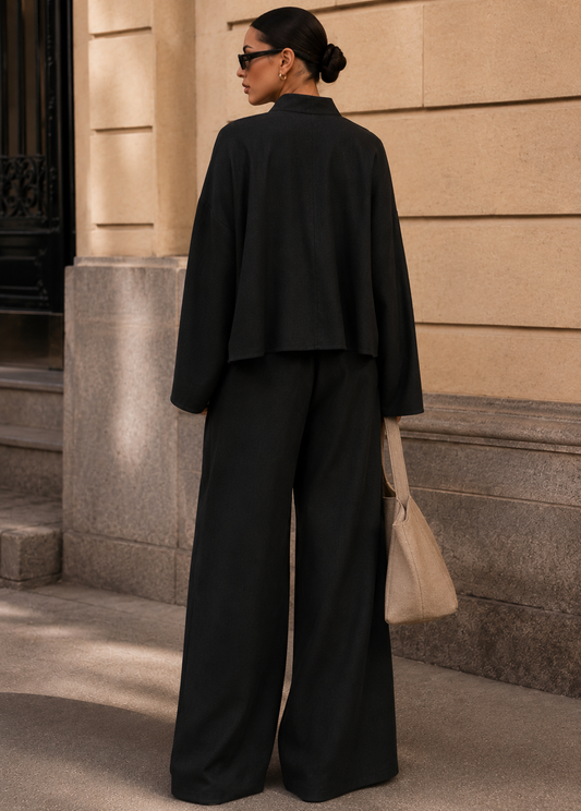 High-end Lace-up Shirt And Pants Casual Fashion Set Jovera Joyce