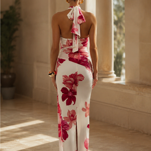 Womens Fashionable Printed V-Neck Slim-Fit Dress Jovera Joyce
