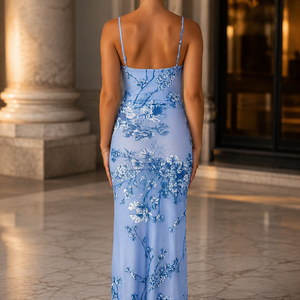 Azure Bloom Slip Dress Jovera Joyce