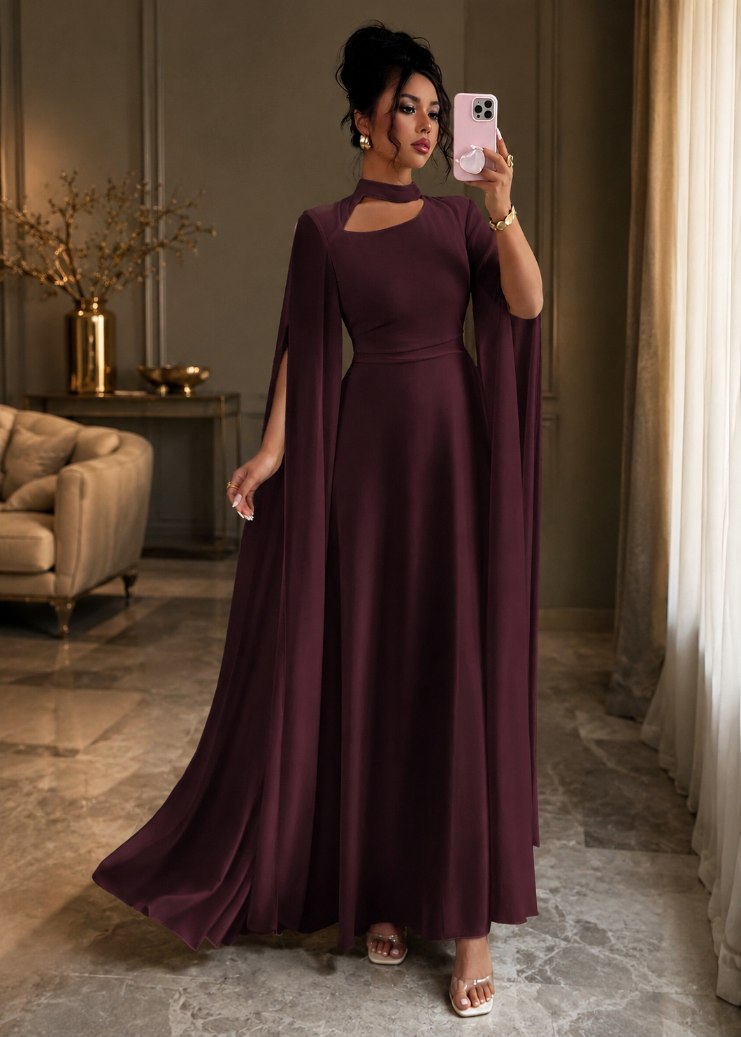 Womens Lace-Up Cloak Fit-and-Flare Dress Jovera Joyce
