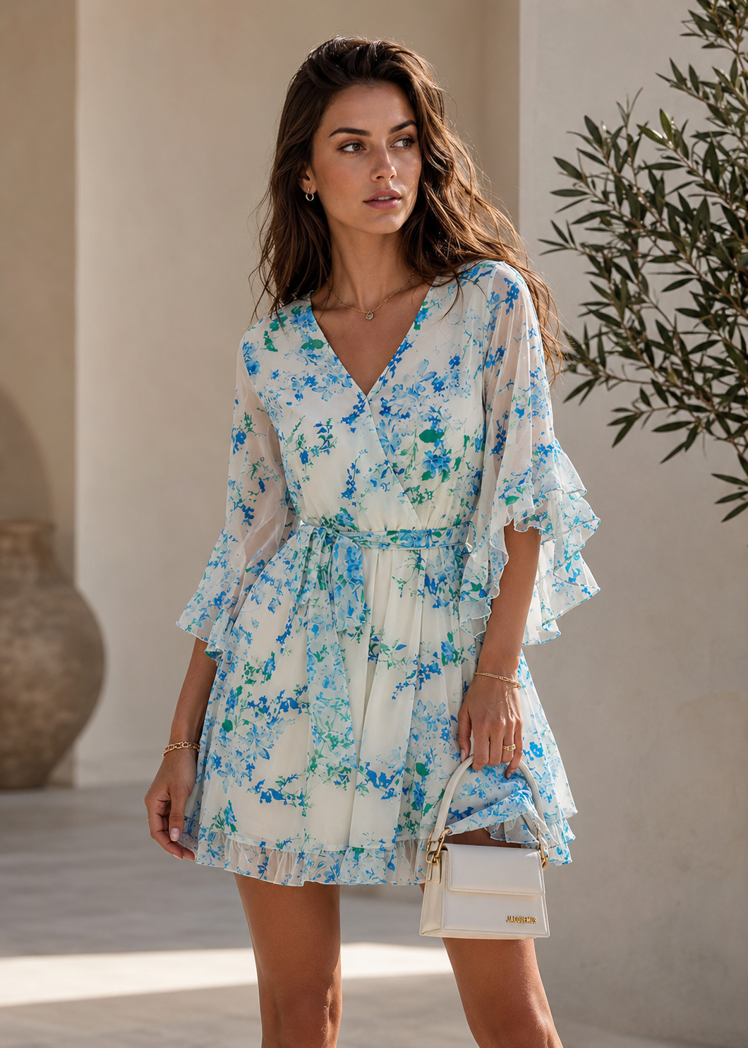 Roselle Bloom Wrap Mini Dress Jovera Joyce