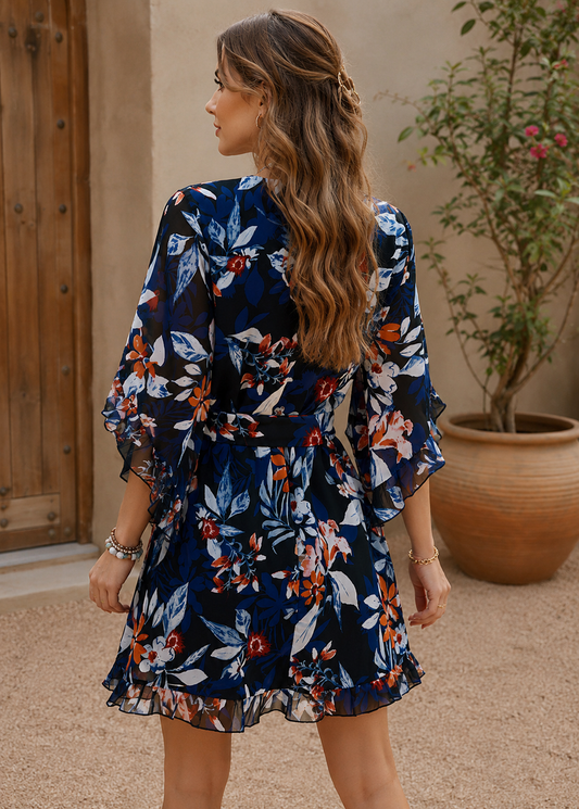Roselle Bloom Wrap Mini Dress Jovera Joyce