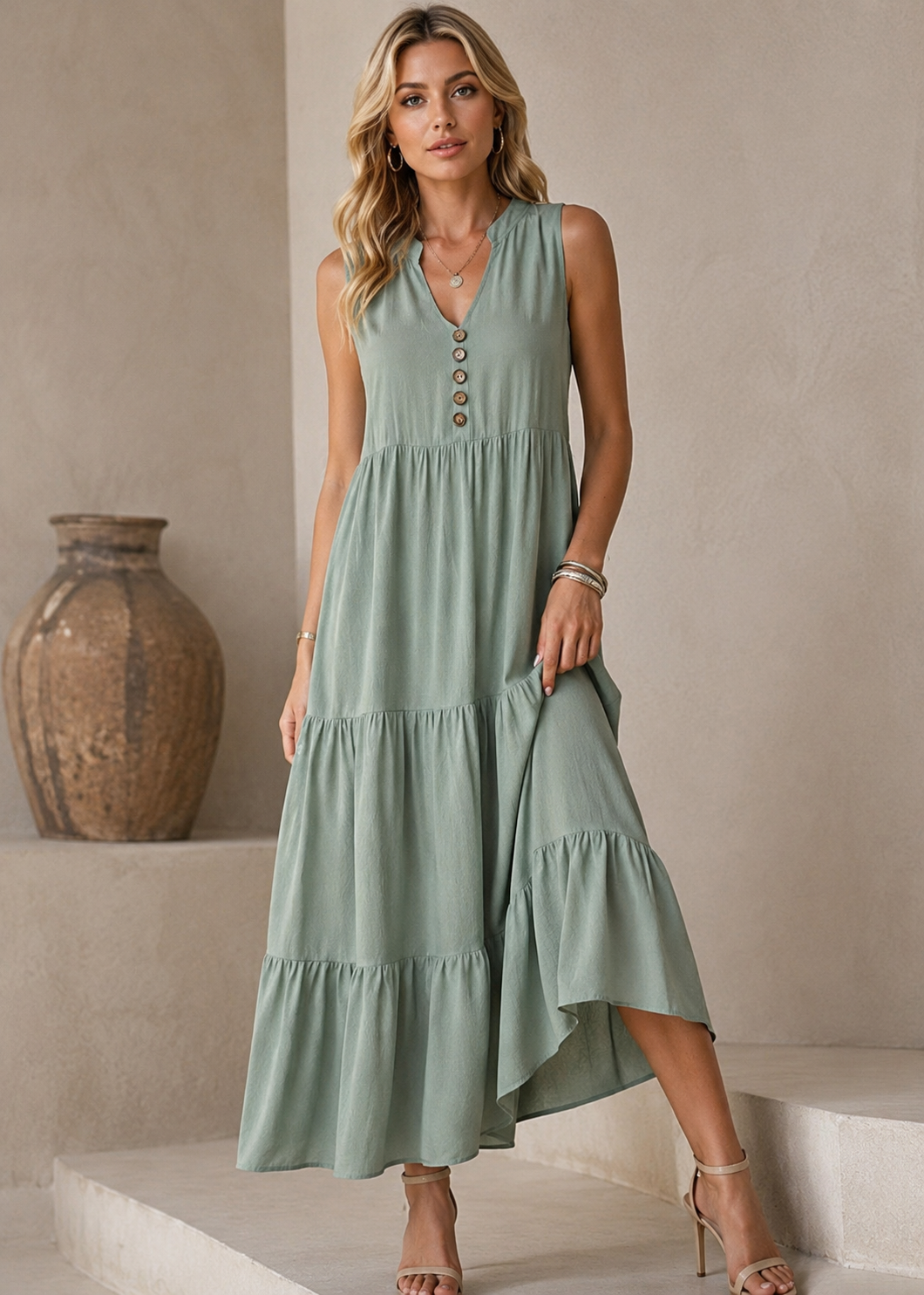 Willow Grace Tiered Maxi Dress Jovera Joyce