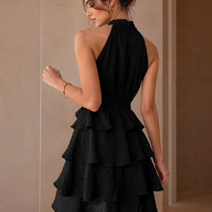 Celeste Charm Halterneck Ruffle Dress Jovera Joyce