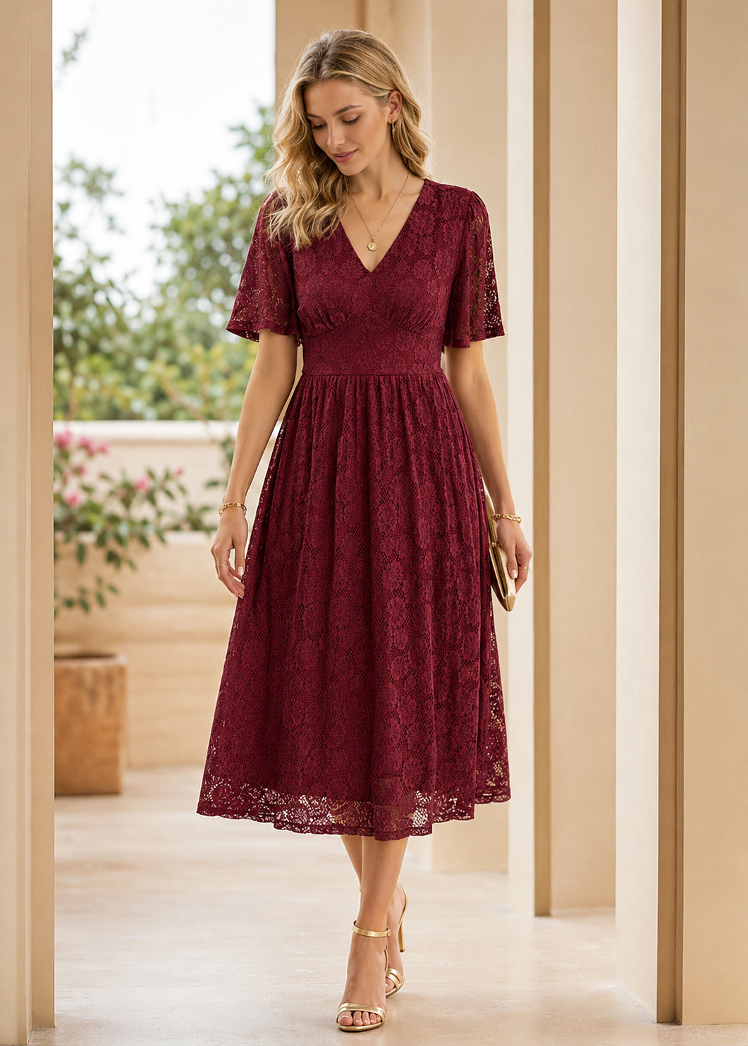 Rosabelle Lace Midi Dress Jovera Joyce