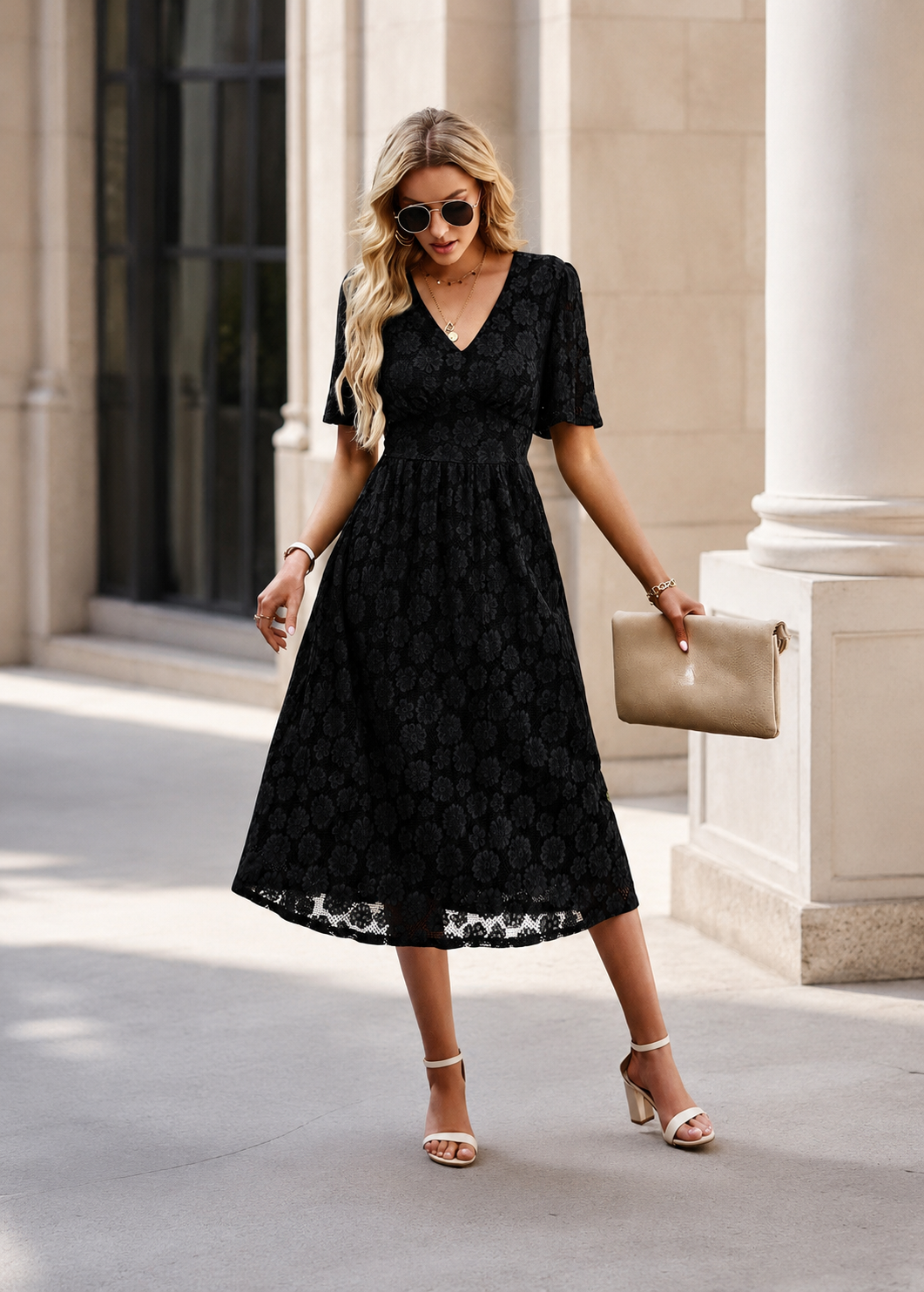 Rosabelle Lace Midi Dress Jovera Joyce
