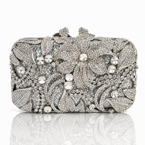 Women's Flower Color Rhinestone Hollow Clutch Jovera Joyce