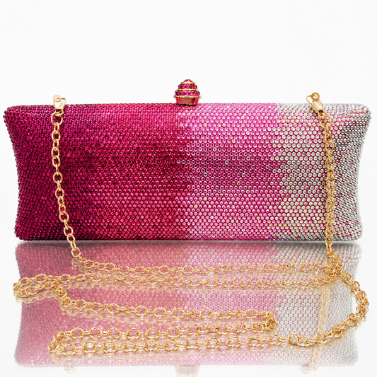 Gradient Rhinestone Women's Dinner Clutch Shoulder Bag Jovera Joyce