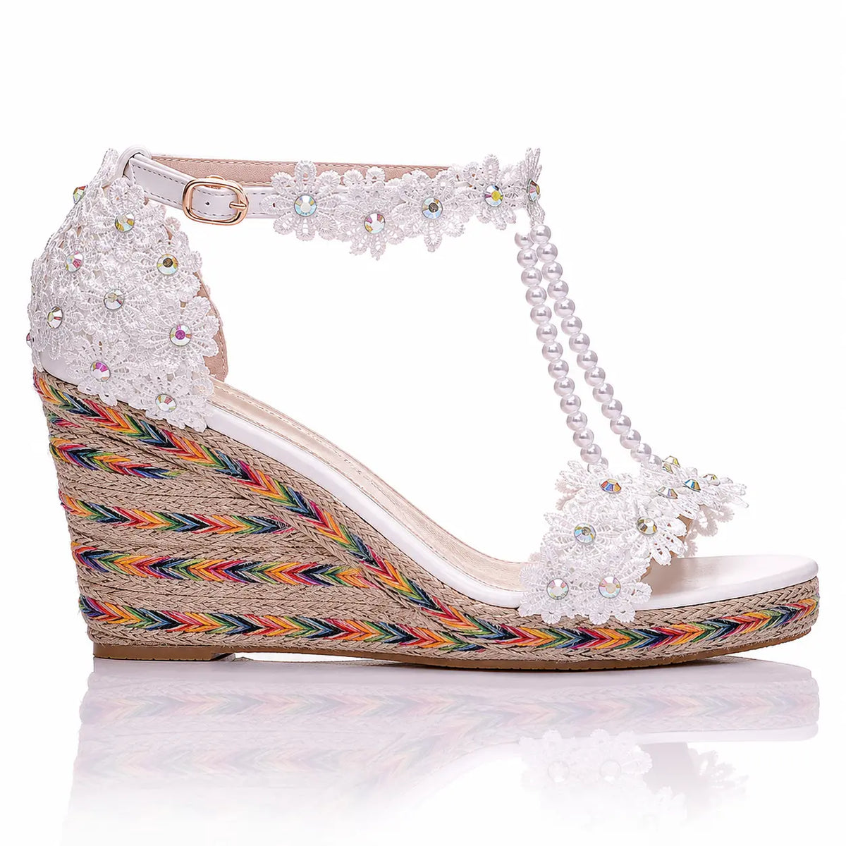 Rainbow Lace Beaded Sandals Jovera Joyce