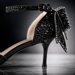 Glitter Bow Stiletto Pumps Jovera Joyce