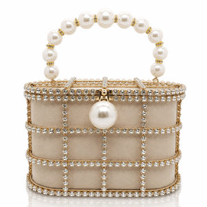 Hollow Pearl Buckle Birdcage Clutch Jovera Joyce