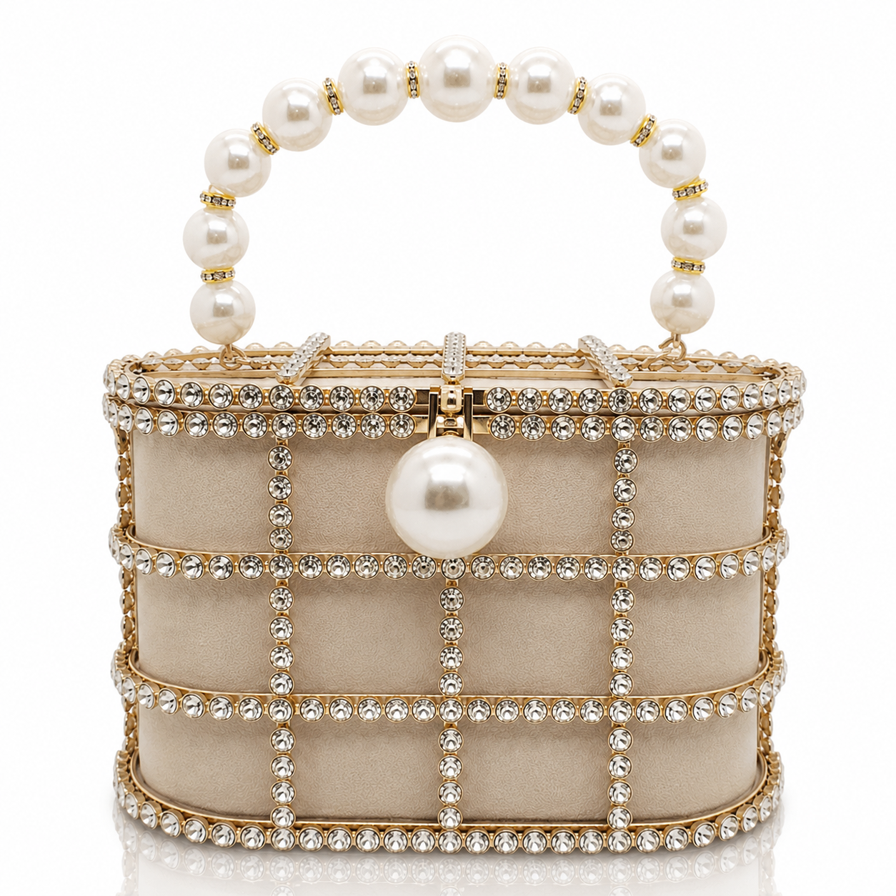 Hollow Pearl Buckle Birdcage Clutch Jovera Joyce