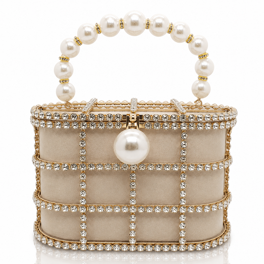 Hollow Pearl Buckle Birdcage Clutch Jovera Joyce