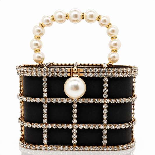 Hollow Pearl Buckle Birdcage Clutch Jovera Joyce