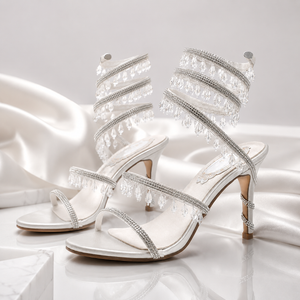 Crystal Cascade Wrap Sandals Jovera Joyce
