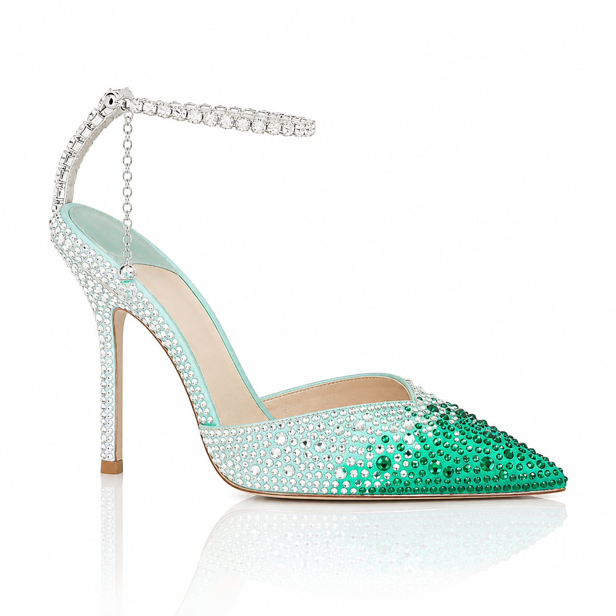 Gradient Color Full-Blown Crystal Fairy High Heels Jovera Joyce