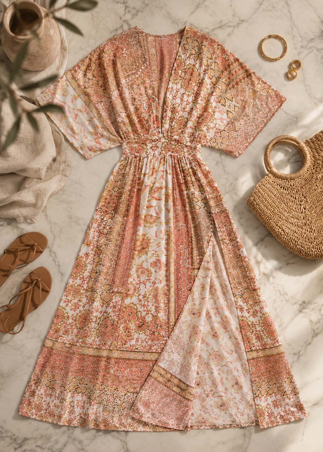 Marbella Rosewood Maxi Dress Jovera Joyce
