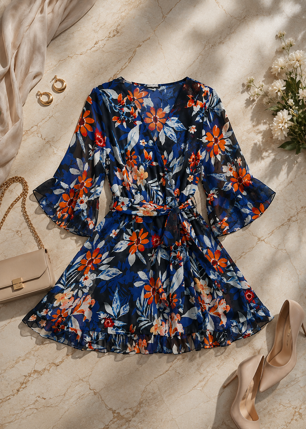 Roselle Bloom Wrap Mini Dress Jovera Joyce