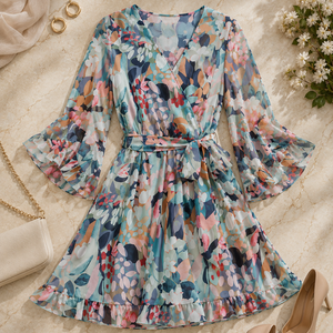 Roselle Bloom Wrap Mini Dress Jovera Joyce