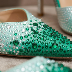 Gradient Color Full-Blown Crystal Fairy High Heels Jovera Joyce