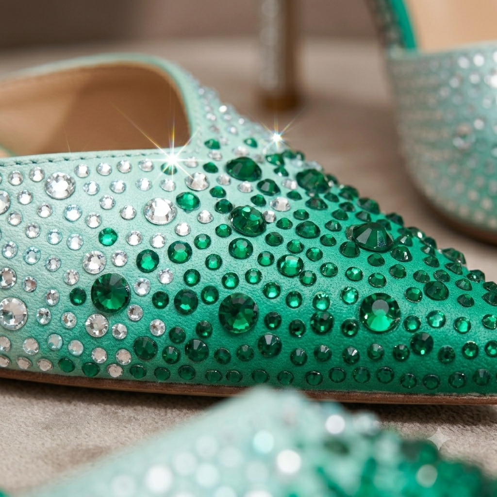 Gradient Color Full-Blown Crystal Fairy High Heels Jovera Joyce