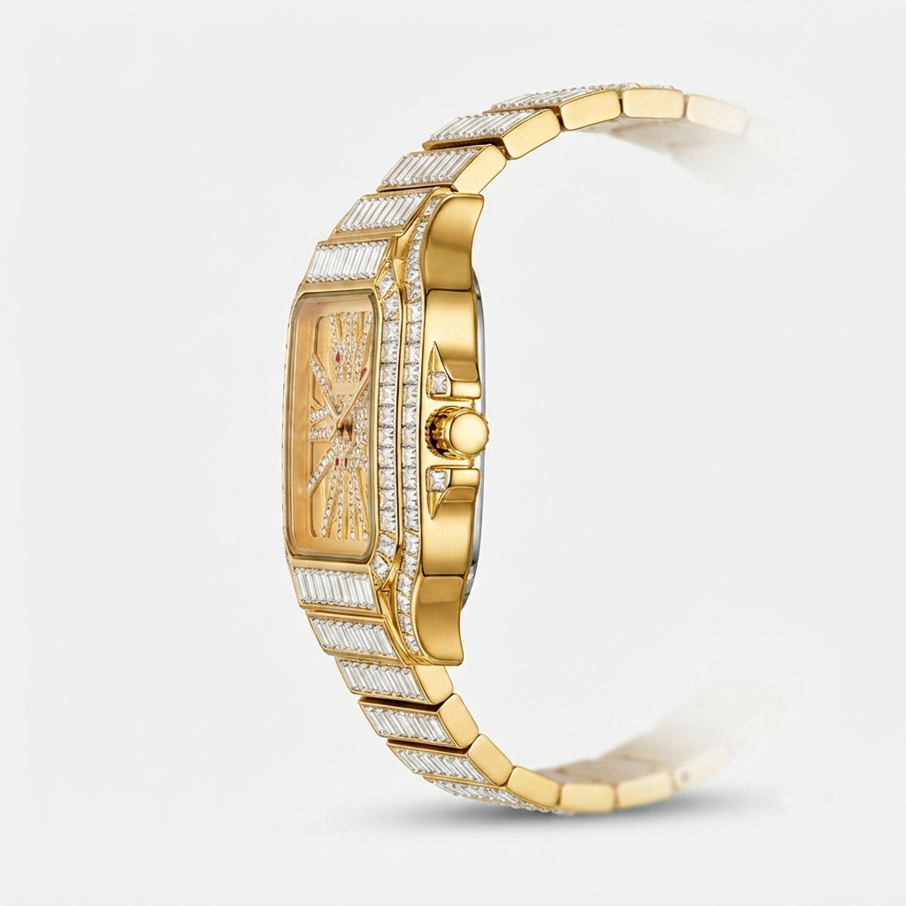 Hip Hop Full Diamond Large Dial Men's Quartz Watch Jovera Joyce
