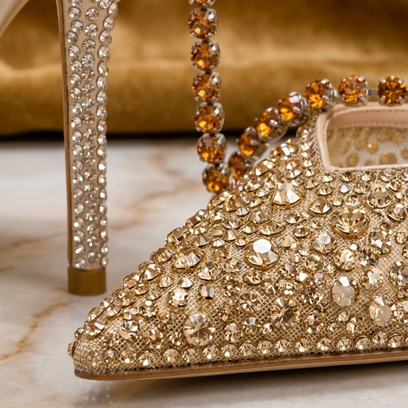 Gradient Color Full-Blown Crystal Fairy High Heels Jovera Joyce