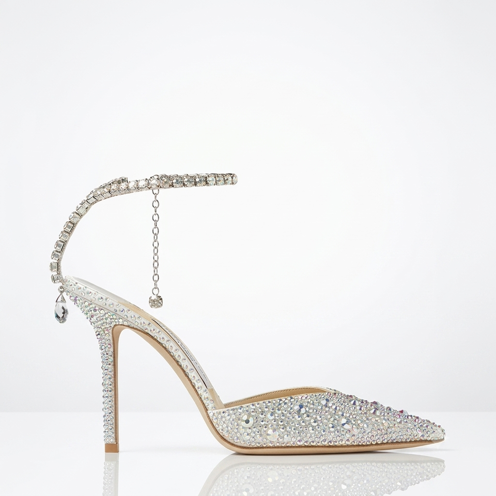 Gradient Color Full-Blown Crystal Fairy High Heels Jovera Joyce