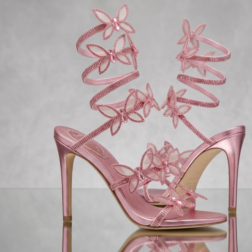 Celestia Butterfly Crystal Heels Jovera Joyce