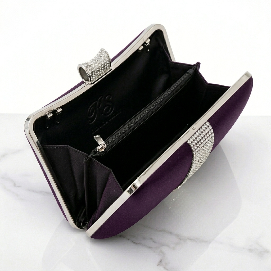 Royale Satin Crystal Clutch Jovera Joyce