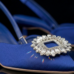 Crystal Buckle Slingback Heels Jovera Joyce