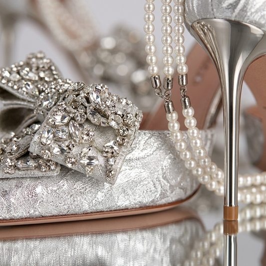 Pearl Eclat Bow Heels Jovera Joyce
