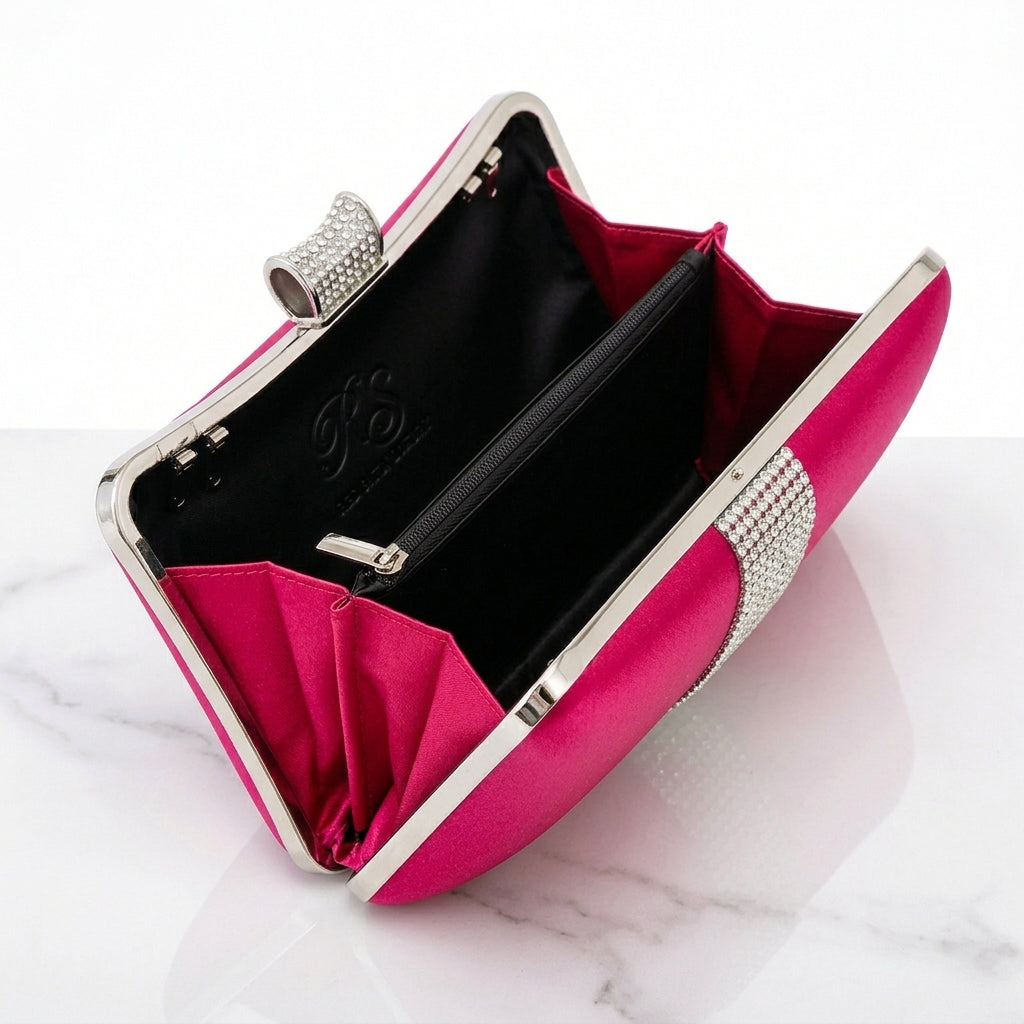 Royale Satin Crystal Clutch Jovera Joyce